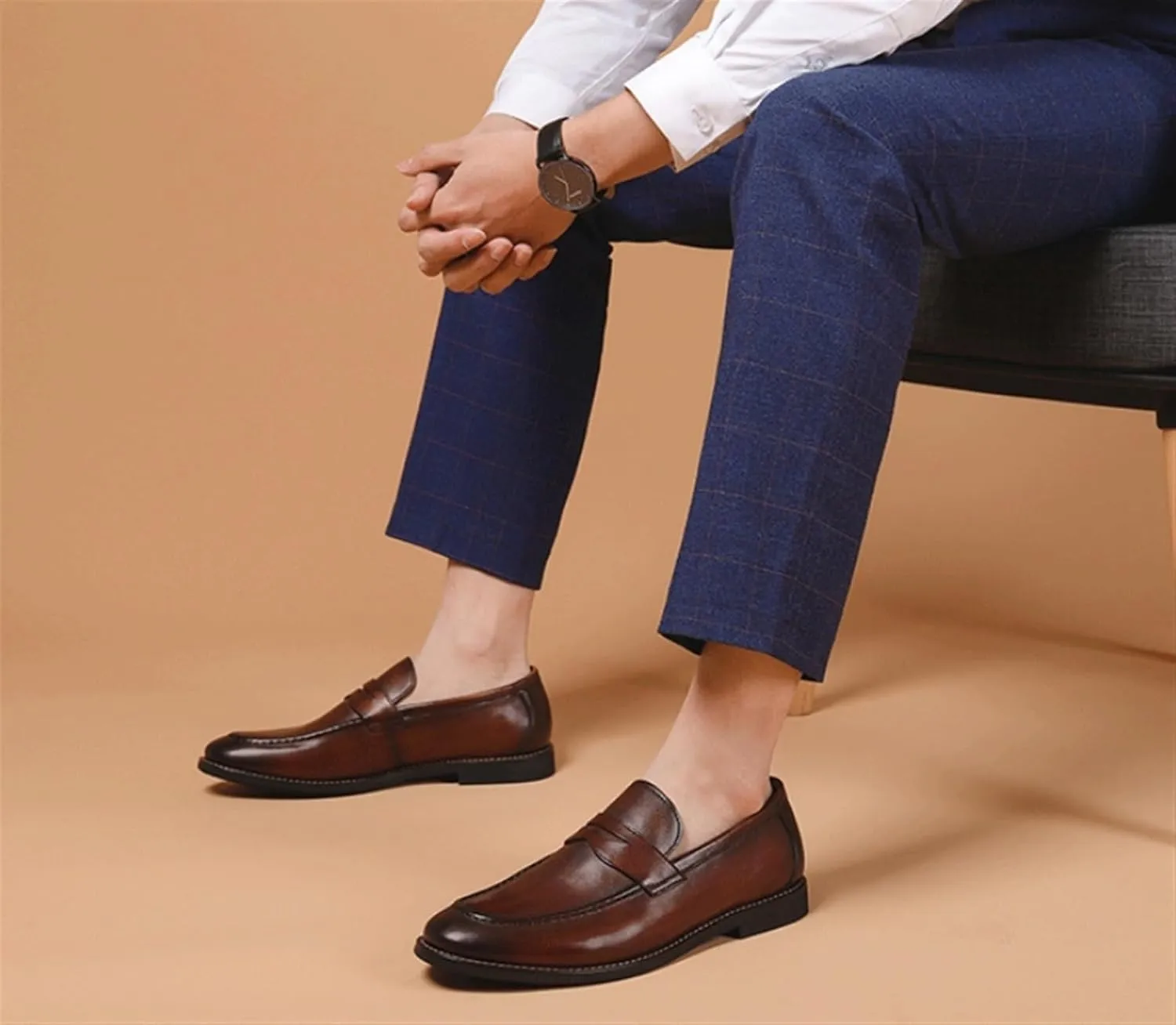 Men's Loafers Shoes Comfort Casual Slip-on Loafer Shoe Business Dress Penny Shoes Outdoor Casual Formal Leather Shoes for Office Work Walking