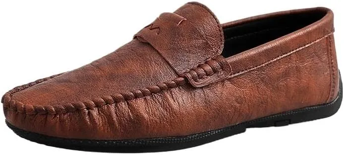 Men's Loafers Shoes Faux Leather Prom Moccasins Shoe Solid Color Anti-Slip Non Outdoor Slip On
