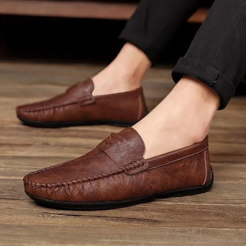Men's Loafers Shoes Faux Leather Prom Moccasins Shoe Solid Color Anti-Slip Non Outdoor Slip On