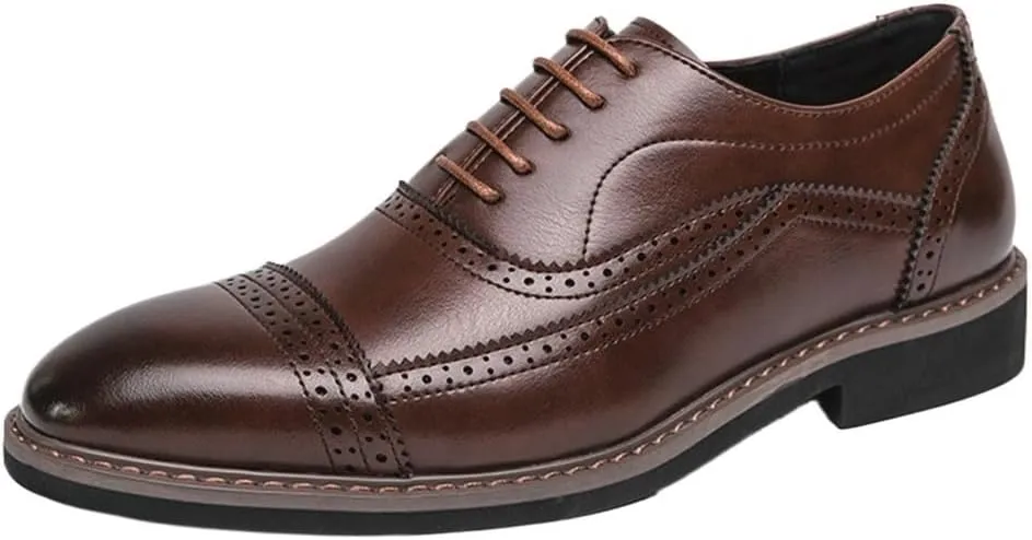 Men's Luxury Business Formal Leather Shoes Classic Lace-up Tuxedo Dress Shoes Men Comfortable Breathable Oxford