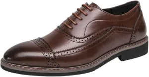 Men's Luxury Business Formal Leather Shoes Classic Lace-up Tuxedo Dress Shoes Men Comfortable Breathable Oxford