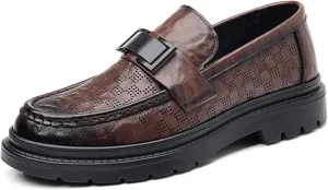 Men's Oxfords Breathable Dress Shoes Business Oxford Shoes Fashion Slip-On Round Toe Classic Modern Formal Leather Shoes Casual Loafers