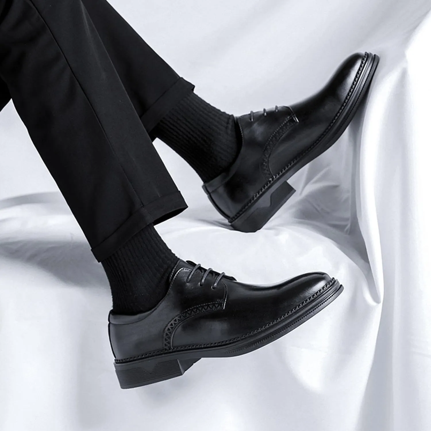 Men's Oxfords Classic Lace-ups Formal Business Dress Brogues Derbys Casual No-Slip Wedding Fashion Party Shoes