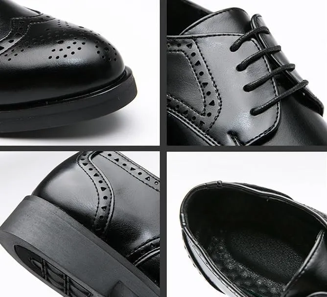 Men's Oxfords Shoes Pointed Toe Derby Shoes for Men Fashion Classic Lace Up Low Top Mens Leather Dress Shoes(Brown,7.5)