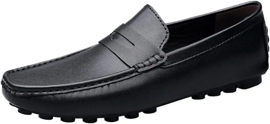 Mens Party Loafers Shoes Faux Leather Prom Working Solid Color Non Slip Low Top Anti-Slip Outdoor Slip On