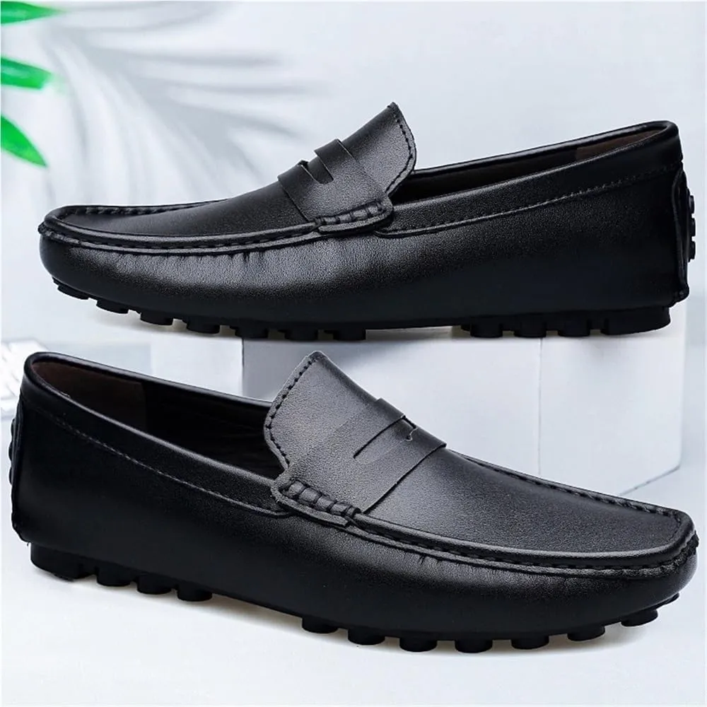 Mens Party Loafers Shoes Faux Leather Prom Working Solid Color Non Slip Low Top Anti-Slip Outdoor Slip On