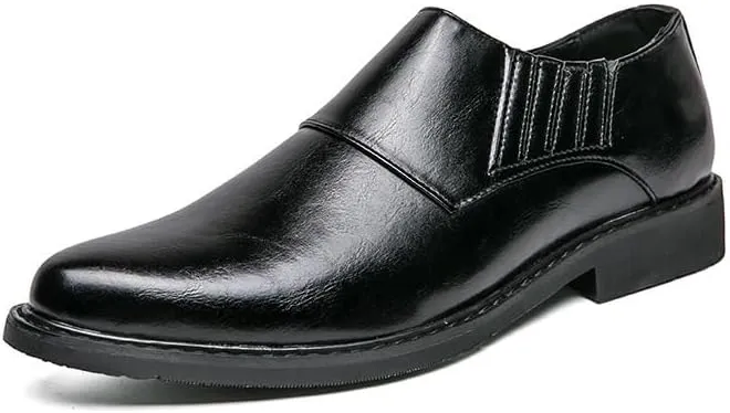 Men's Patent Leather Slip-On Classic Oxfords Shoes Men Casual Business Wedding Dress Shoes