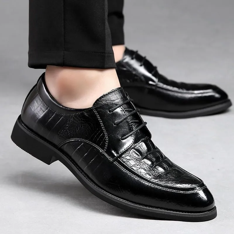 Men's Patent Tuxedo Dress Shoes Classic Lace-up Business Casual Formal Oxfords for Men