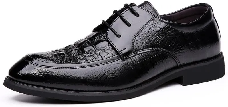 Men's Patent Tuxedo Dress Shoes Classic Lace-up Business Casual Formal Oxfords for Men