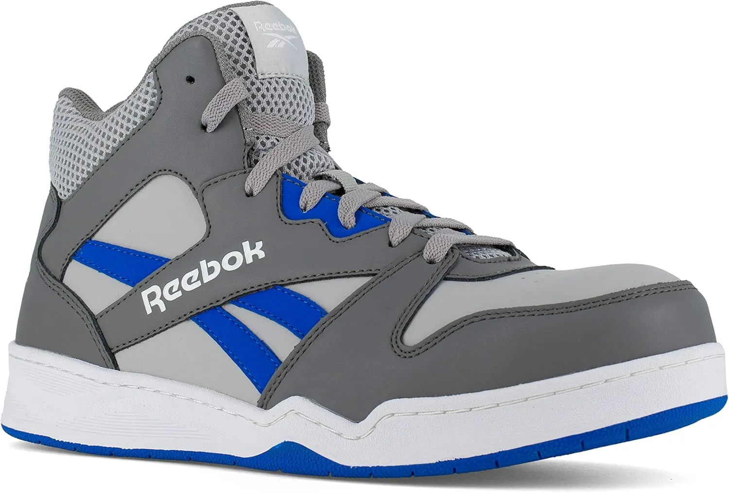 Men's Rb4135 Bb4500 Safety High Top Composite Toe Work Sneaker Grey and Cobalt Blue