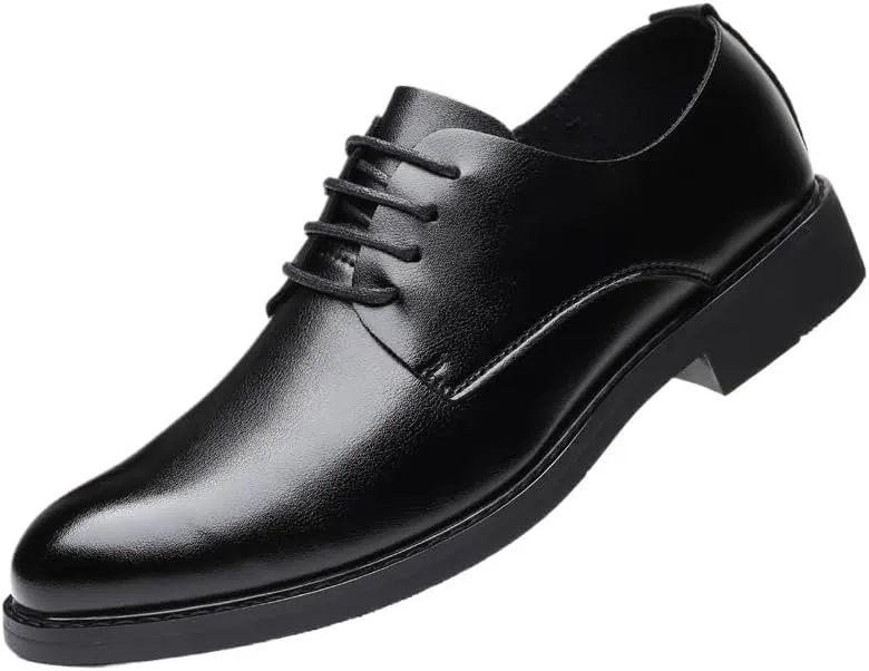 Men's Round Toe Dress Shoes, Men's Modern Formal Leather Shoes Casual Loafers Comfortable Business Walking Daily Wedding Oxfords Office Shoes