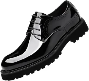 Men's Shiny Genuine Leather Dress Shoes Business Loafers England Flats Breathable Sport Outdoor Footwear Formal Leather Shoes for Weddings Office Prom