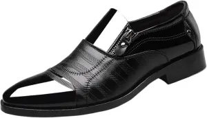 Men's Shiny Patent Leather Dress Shoes Men's Dress Shoes Oxfords Slip On Classic Modern Formal Leather Shoes Casual Loafers