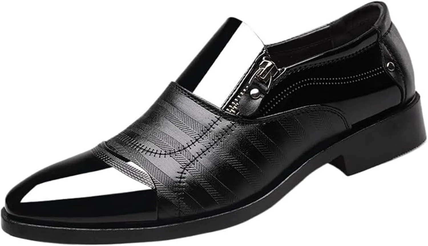 Men's Shiny Patent Leather Dress Shoes Men's Dress Shoes Oxfords Slip On Classic Modern Formal Leather Shoes Casual Loafers