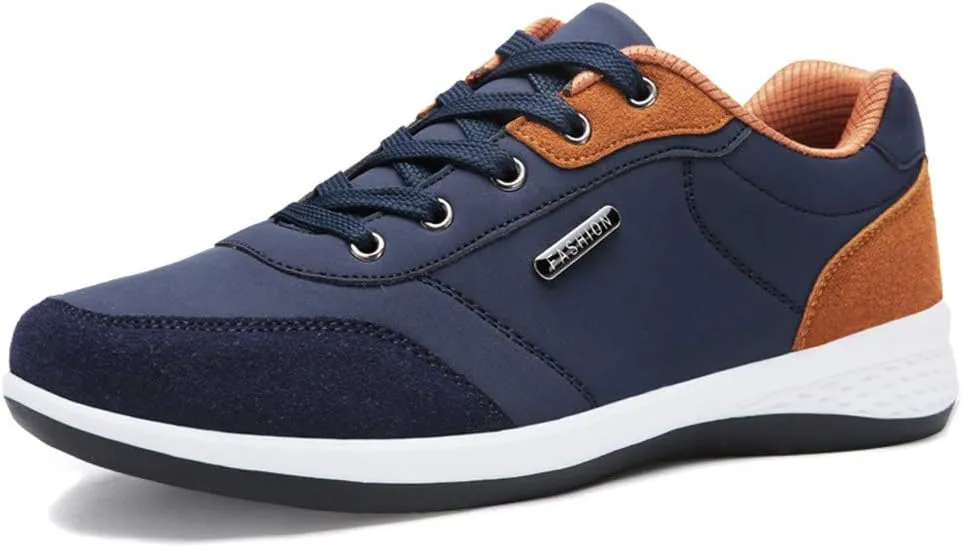 Mens Shoes Athletic Sneakers All Seasons Solid Lace Up Jogging for Outdoor Park Walking Gym Workout, Non Slip Comfy Sneaker