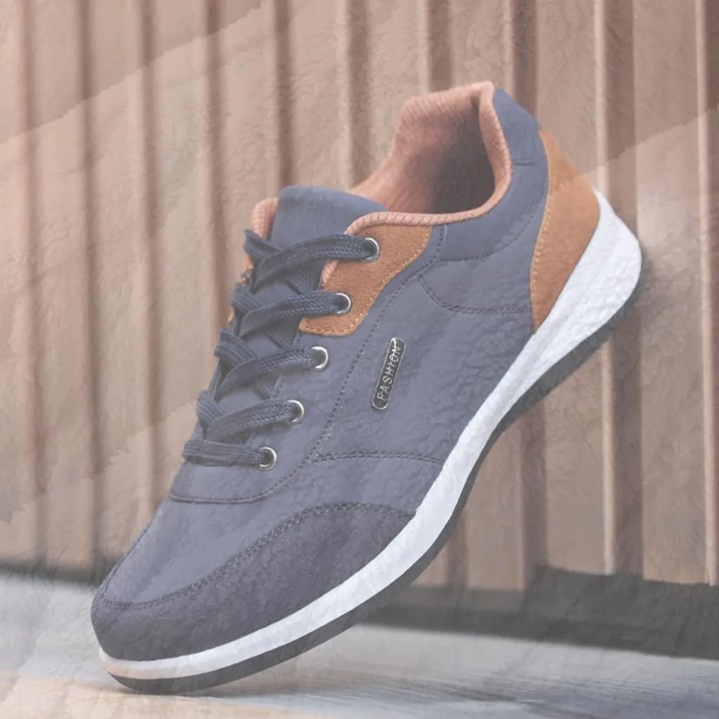 Mens Shoes Athletic Sneakers All Seasons Solid Lace Up Jogging for Outdoor Park Walking Gym Workout, Non Slip Comfy Sneaker