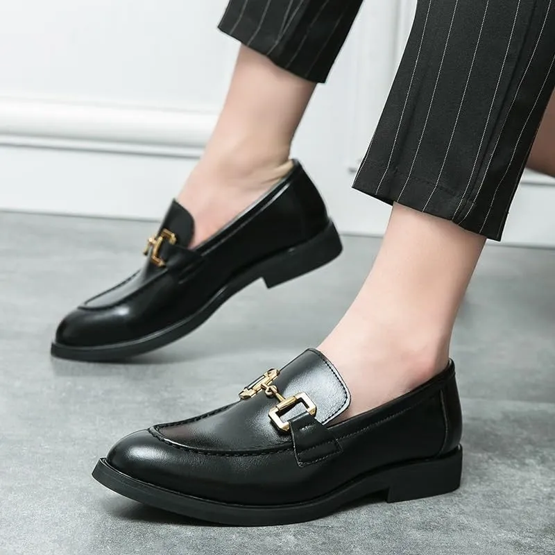 Men's Slip On Dress Shoes Retro Comfortable Double Monk Strap Leather Formal Business Mens Oxford Shoes Walking Derby Shoes(Black,10)