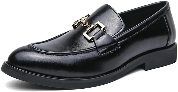 Men's Slip On Dress Shoes Retro Comfortable Double Monk Strap Leather Formal Business Mens Oxford Shoes Walking Derby Shoes(Black,10)