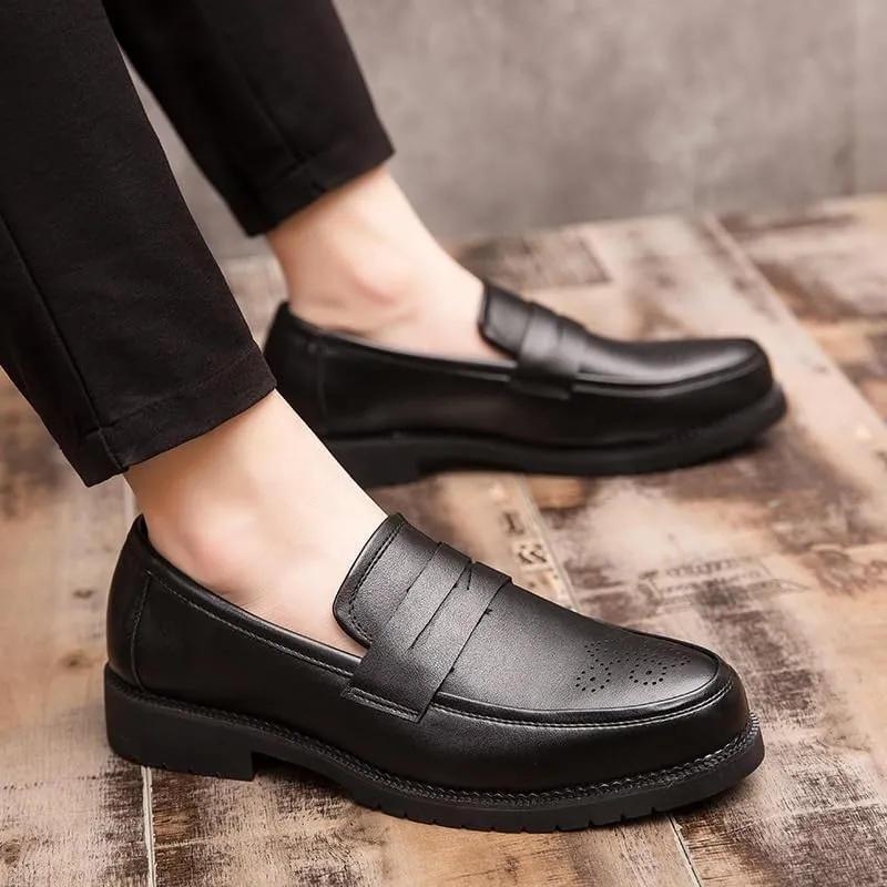 Men's Slip-On Loafer Casual Black Business Dress Shoes for Men Wedding Formal Pointed Toe Men Tuxedo Shoes
