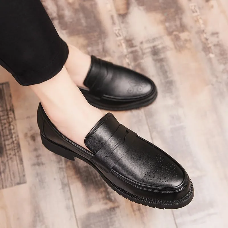 Men's Slip-On Loafer Casual Black Business Dress Shoes for Men Wedding Formal Pointed Toe Men Tuxedo Shoes