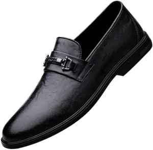 Men's Slip On Loafers Classic Formal Business Mens Oxfords Shoes Genuine Leather Pointed Toe Derbys Shoes