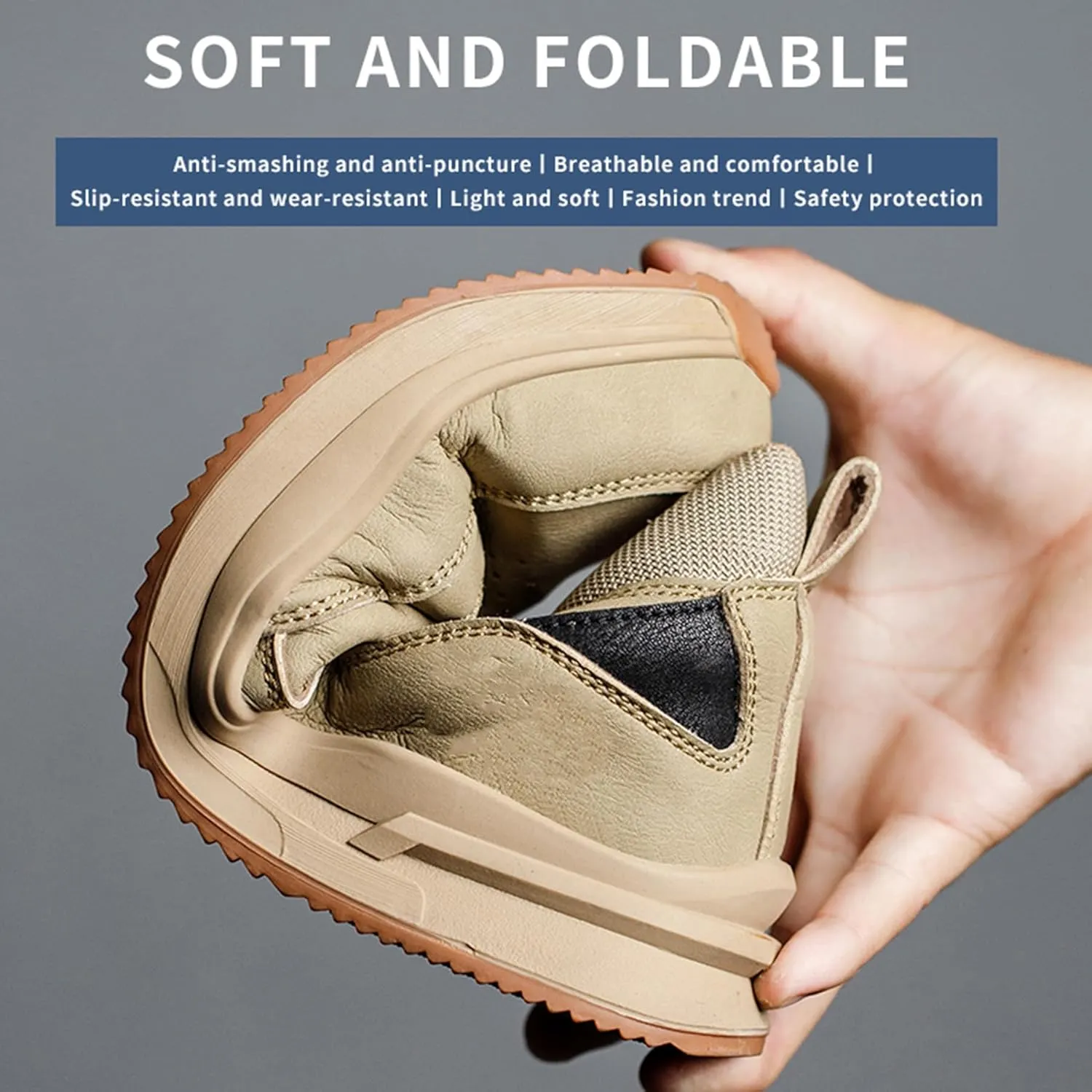 Men's Steel Toe Safety Work Shoes Comfortable Breathable Non-Slip Indestructible Industrial Construction Work Safety Sneakers