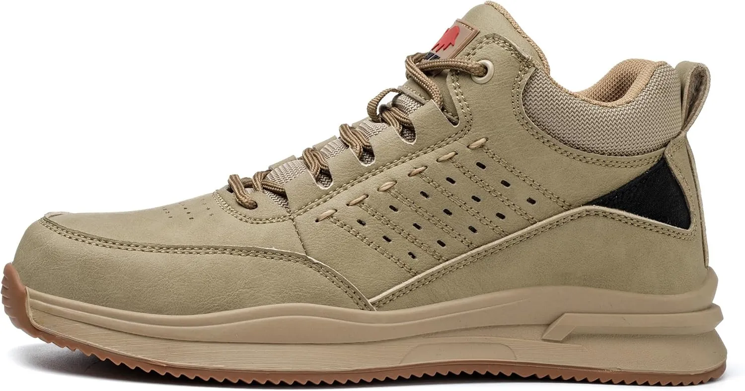 Men's Steel Toe Safety Work Shoes Comfortable Breathable Non-Slip Indestructible Industrial Construction Work Safety Sneakers