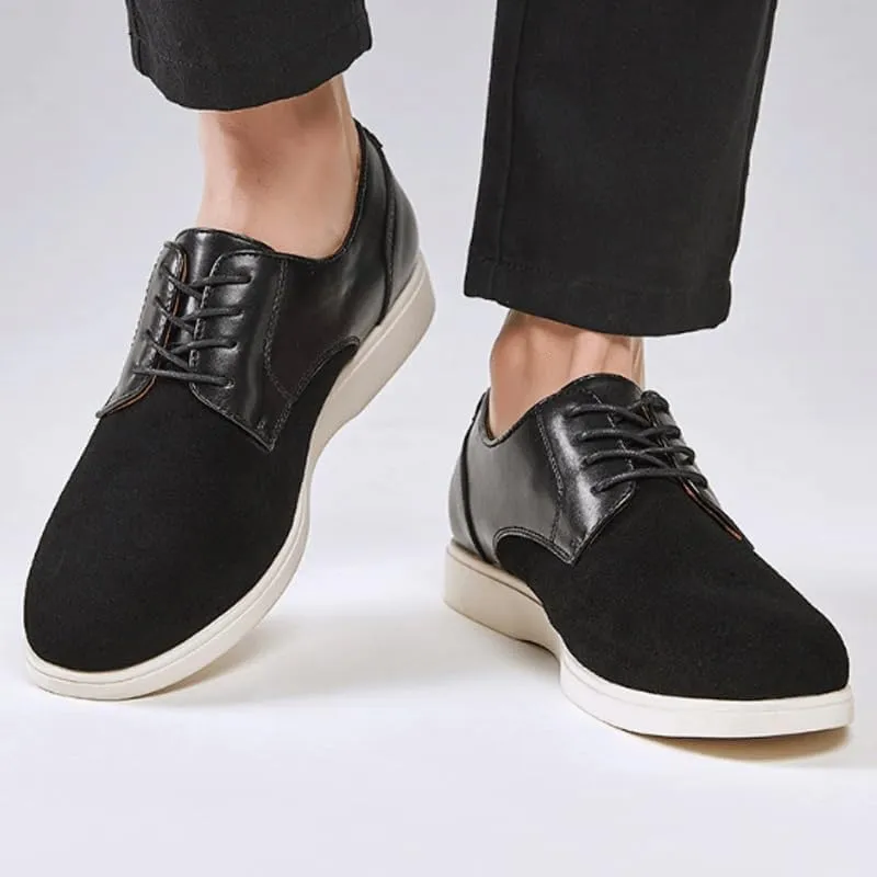 Men's Suede Lace Up Platform Oxfords Casual Comfortable Round Toe Anti-Slip Dress Shoes Daily Business Work Office Derbys