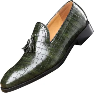 Mens Tassel Loafers Casual Shoes Loafers Men Slip On Fashion Wing Tip Pattern Oxford Shoes Formal Leather Shoes Business Work Casual Shoes for Men