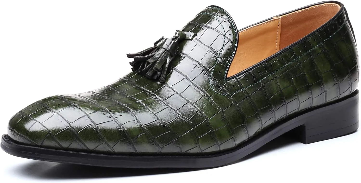 Mens Tassel Loafers Casual Shoes Loafers Men Slip On Fashion Wing Tip Pattern Oxford Shoes Formal Leather Shoes Business Work Casual Shoes for Men