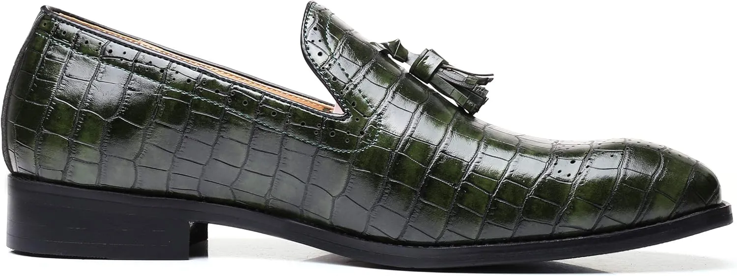 Mens Tassel Loafers Casual Shoes Loafers Men Slip On Fashion Wing Tip Pattern Oxford Shoes Formal Leather Shoes Business Work Casual Shoes for Men