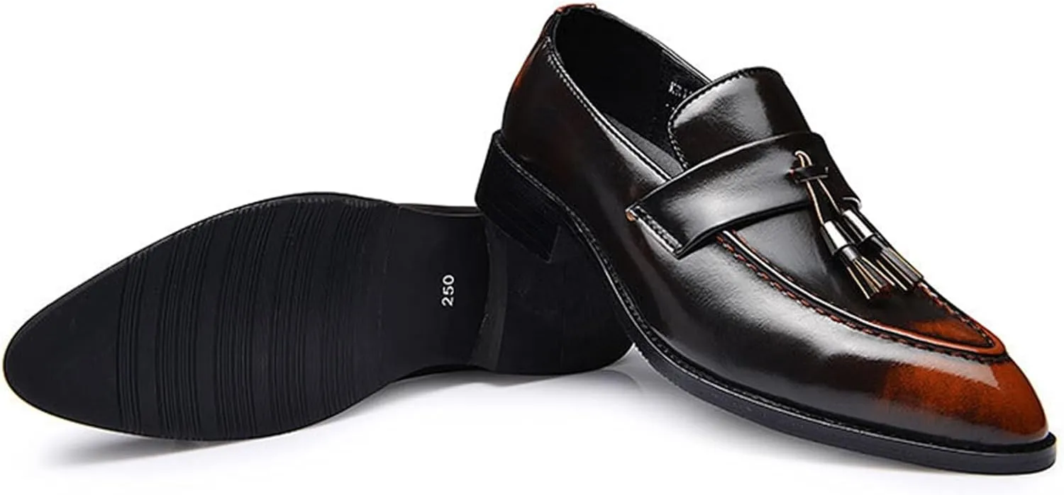 Men's Tassel Loafers Comfort Casual Slip-on Loafer Shoe Business Dress Penny Platform Loafers Outdoor Casual Comfortable Round Toe Formal Leather Shoes for Men