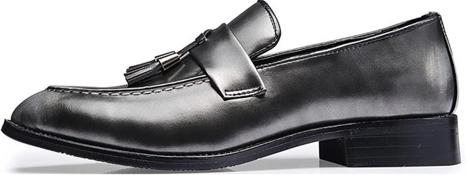 Men's Tassel Loafers Comfort Casual Slip-on Loafer Shoe Business Dress Penny Platform Loafers Outdoor Casual Comfortable Round Toe Formal Leather Shoes for Men