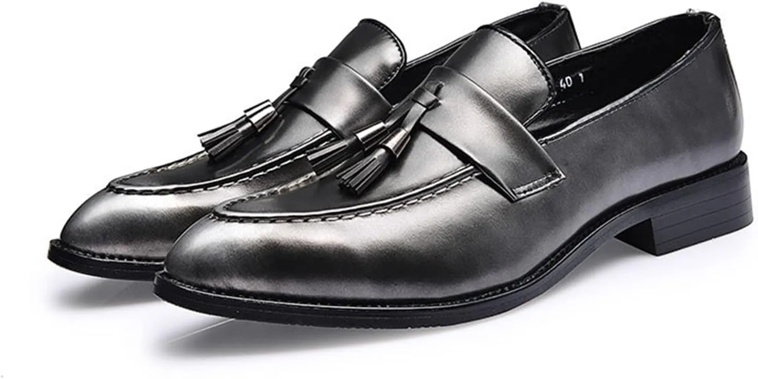 Men's Tassel Loafers Comfort Casual Slip-on Loafer Shoe Business Dress Penny Platform Loafers Outdoor Casual Comfortable Round Toe Formal Leather Shoes for Men