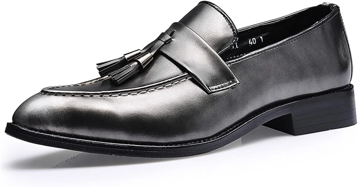 Men's Tassel Loafers Comfort Casual Slip-on Loafer Shoe Business Dress Penny Platform Loafers Outdoor Casual Comfortable Round Toe Formal Leather Shoes for Men