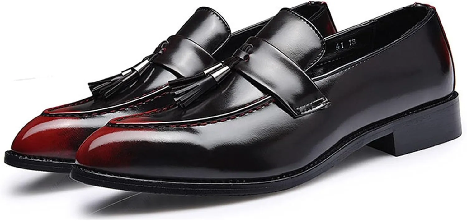 Men's Tassel Loafers Comfort Casual Slip-on Loafer Shoe Business Dress Penny Platform Loafers Outdoor Casual Comfortable Round Toe Formal Leather Shoes for Men