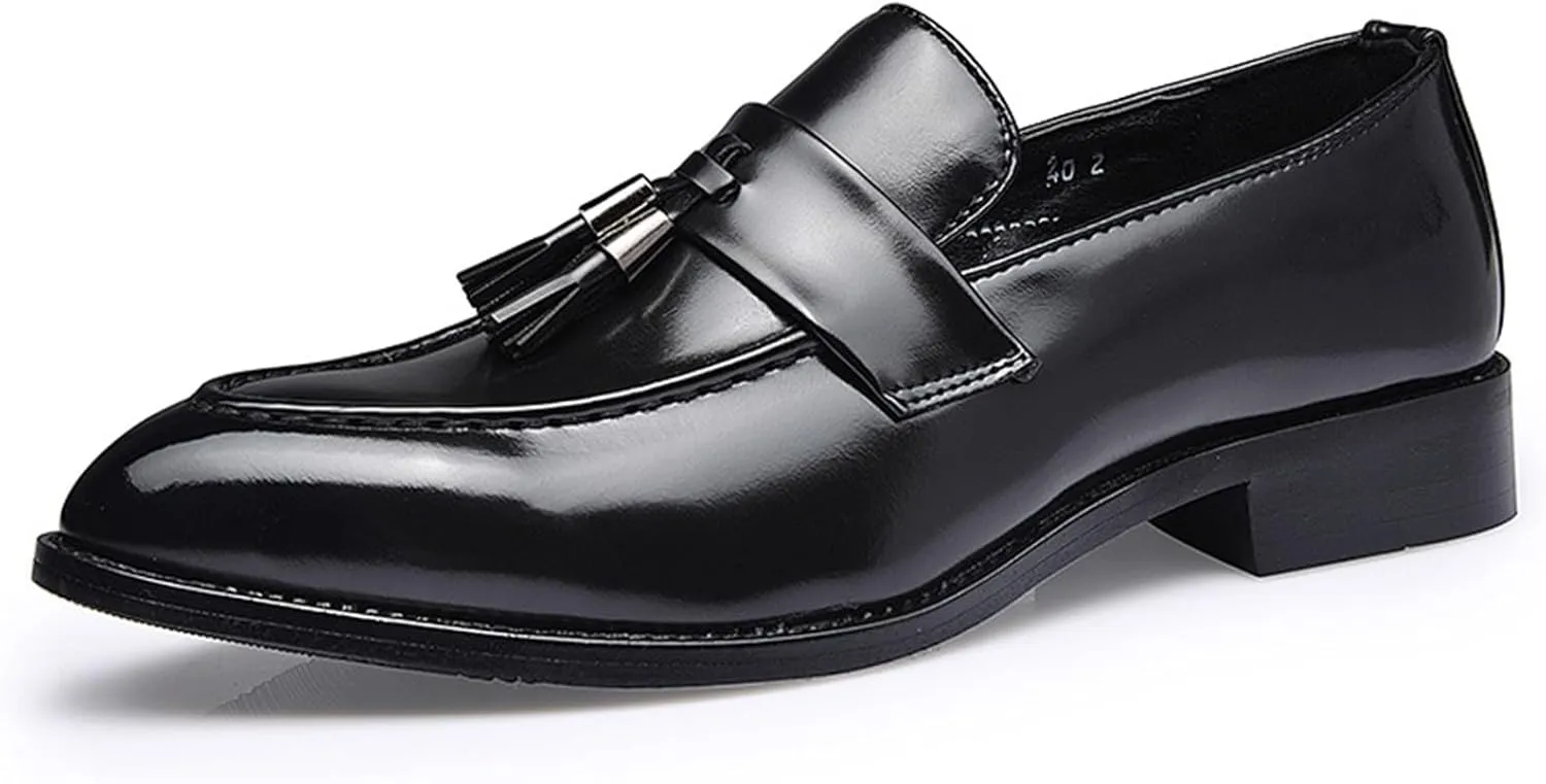 Men's Tassel Loafers Comfort Casual Slip-on Loafer Shoe Business Dress Penny Platform Loafers Outdoor Casual Comfortable Round Toe Formal Leather Shoes for Men