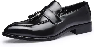 Men's Tassel Loafers Comfort Casual Slip-on Loafer Shoe Business Dress Penny Platform Loafers Outdoor Casual Comfortable Round Toe Formal Leather Shoes for Men