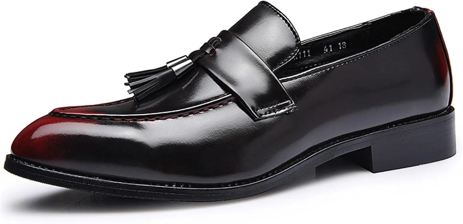 Men's Tassel Loafers Comfort Casual Slip-on Loafer Shoe Business Dress Penny Platform Loafers Outdoor Casual Comfortable Round Toe Formal Leather Shoes for Men