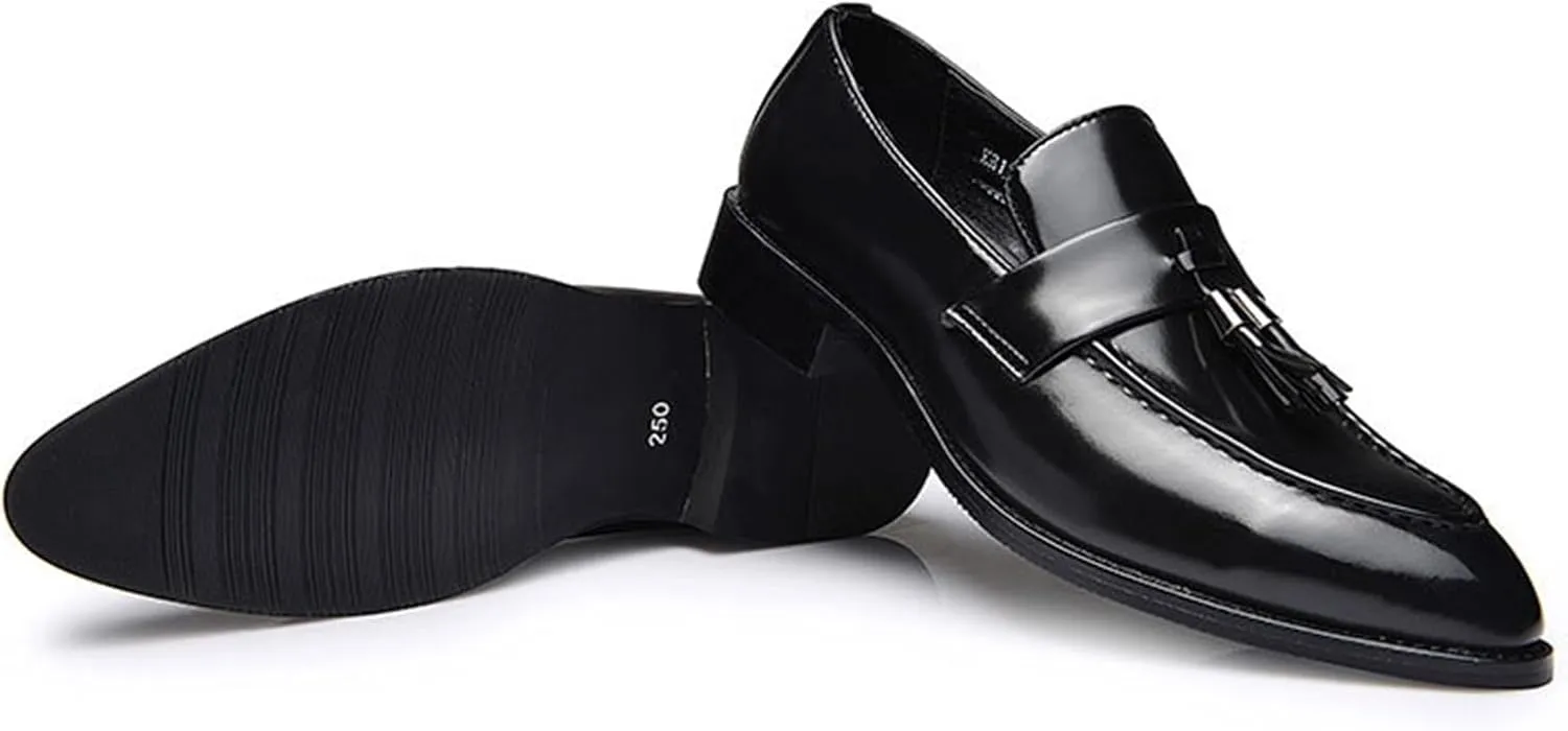 Men's Tassel Loafers Comfort Casual Slip-on Loafer Shoe Business Dress Penny Platform Loafers Outdoor Casual Comfortable Round Toe Formal Leather Shoes for Men