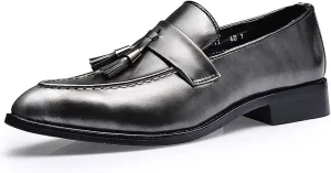 Men's Tassel Loafers Comfort Casual Slip-on Loafer Shoe Business Dress Penny Platform Loafers Outdoor Casual Comfortable Round Toe Formal Leather Shoes for Men