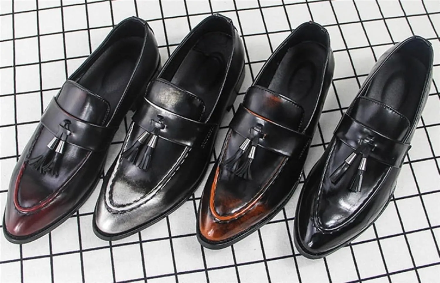 Men's Tassel Loafers Comfort Casual Slip-on Loafer Shoe Business Dress Penny Platform Loafers Outdoor Casual Comfortable Round Toe Formal Leather Shoes for Men