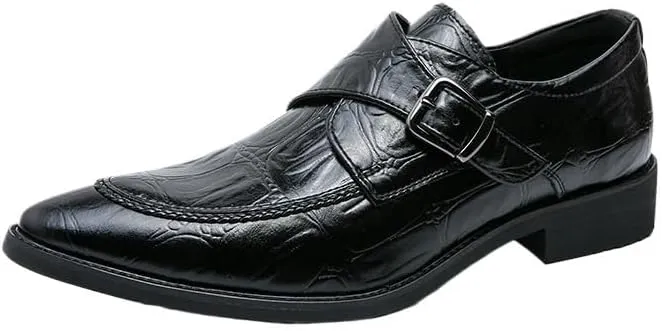 Men's Tuxedo Dress Shoes Fashion Pointed Toe Slip-On Oxford Formal Leather Shoes for Weddings Business Office Prom