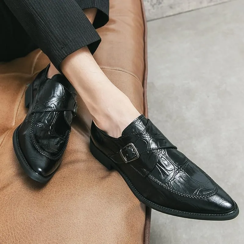 Men's Tuxedo Dress Shoes Fashion Pointed Toe Slip-On Oxford Formal Leather Shoes for Weddings Business Office Prom