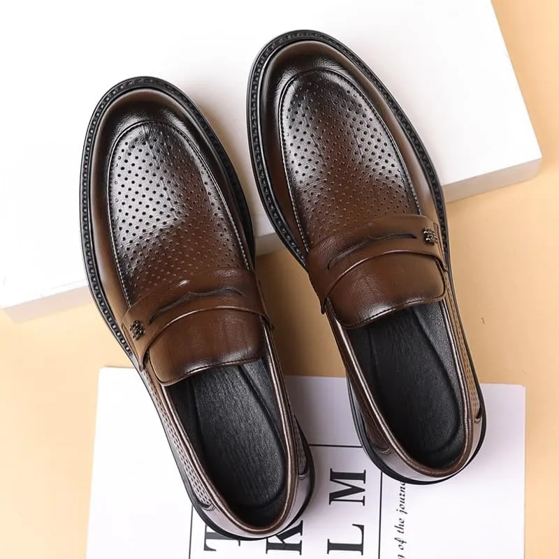 Men's Tuxedo Dress Shoes Slip On Pointed Toe Derbys Shoes Classic Formal Business Oxfords Shoes