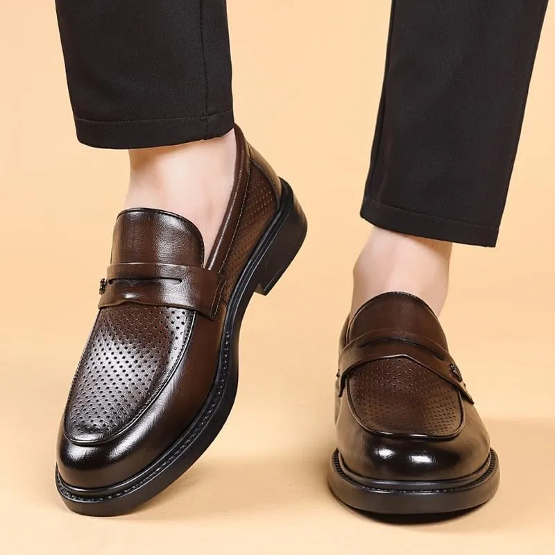 Men's Tuxedo Dress Shoes Slip On Pointed Toe Derbys Shoes Classic Formal Business Oxfords Shoes
