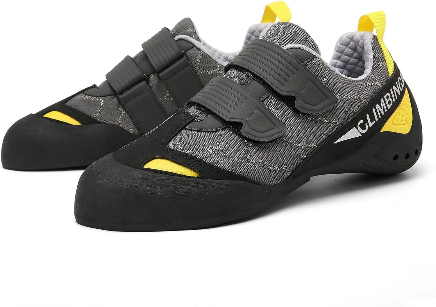 Men's Wall Climbing Shoes, Non-Slip Double-Strap Bouldering Sport Shoes Breathable Rock Climbing Shoes for Adult