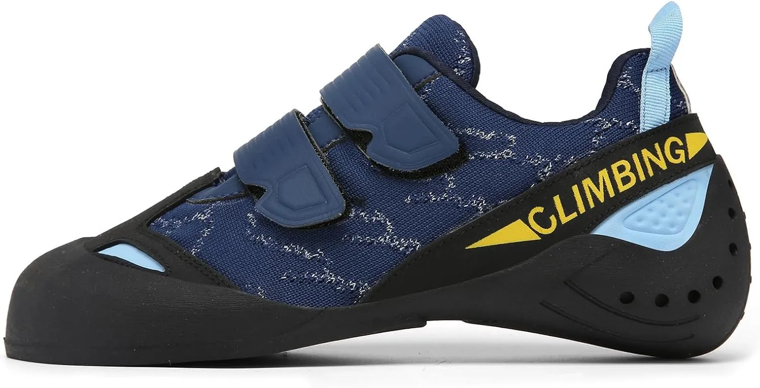 Men's Wall Climbing Shoes, Non-Slip Double-Strap Bouldering Sport Shoes Breathable Rock Climbing Shoes for Adult