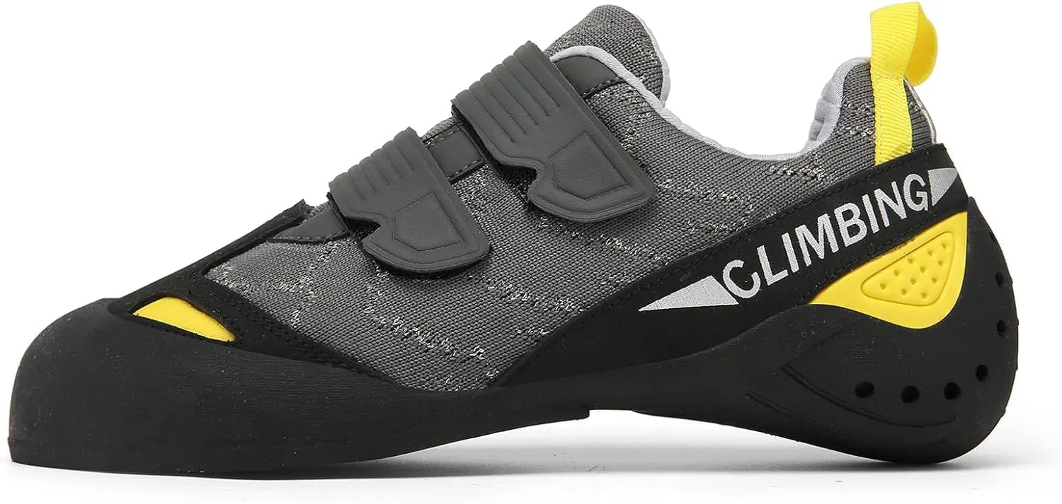 Men's Wall Climbing Shoes, Non-Slip Double-Strap Bouldering Sport Shoes Breathable Rock Climbing Shoes for Adult