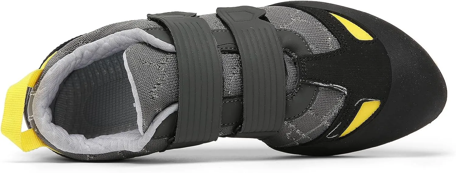 Men's Wall Climbing Shoes, Non-Slip Double-Strap Bouldering Sport Shoes Breathable Rock Climbing Shoes for Adult